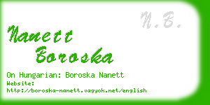 nanett boroska business card